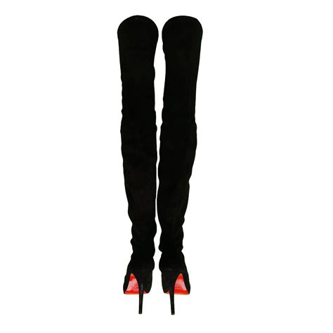 replica louboutin thigh high boots|christian louboutin boots suede.